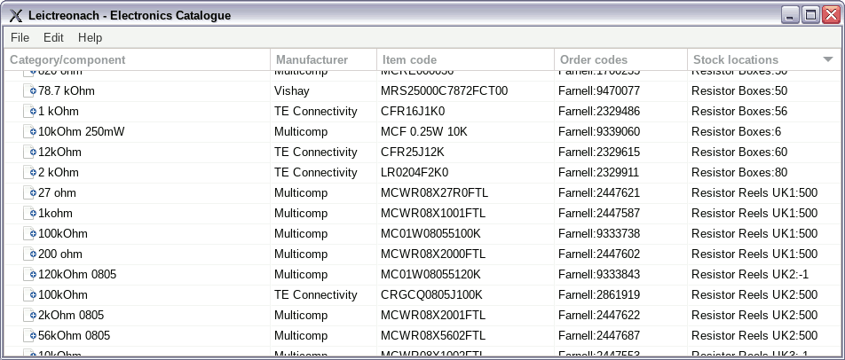 Screenshot of linear listing